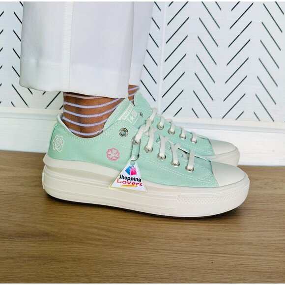 ❤️Converse Chuck Taylor All Star Move Platform Sz 7.5 Women's Shoes Mint A10823C - Picture 2 of 13